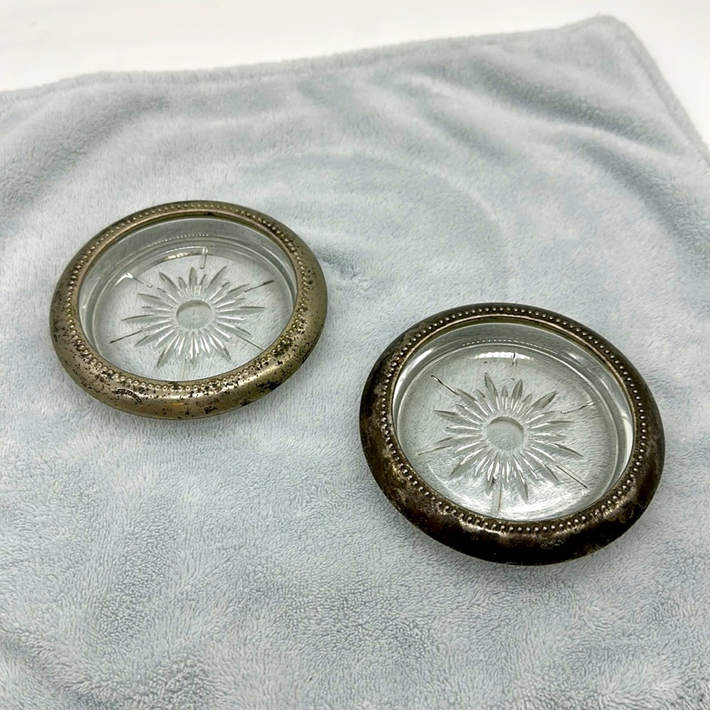 WeS. Blackinton Antique U.S. Silver-Plated Set of Two (2) 4”-Coasters
